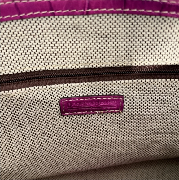 🅴 DOONEY & BOURKE NILE COLLECTION Croc Embossed Leather Satchel - Picture 5 of 9